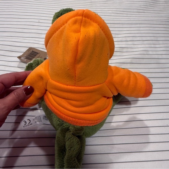 Florida Green Plush Alligator with Orange Hoodie Small - Picture 4 of 6
